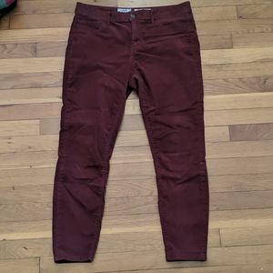 Mid-rise skinny corduroy pants
